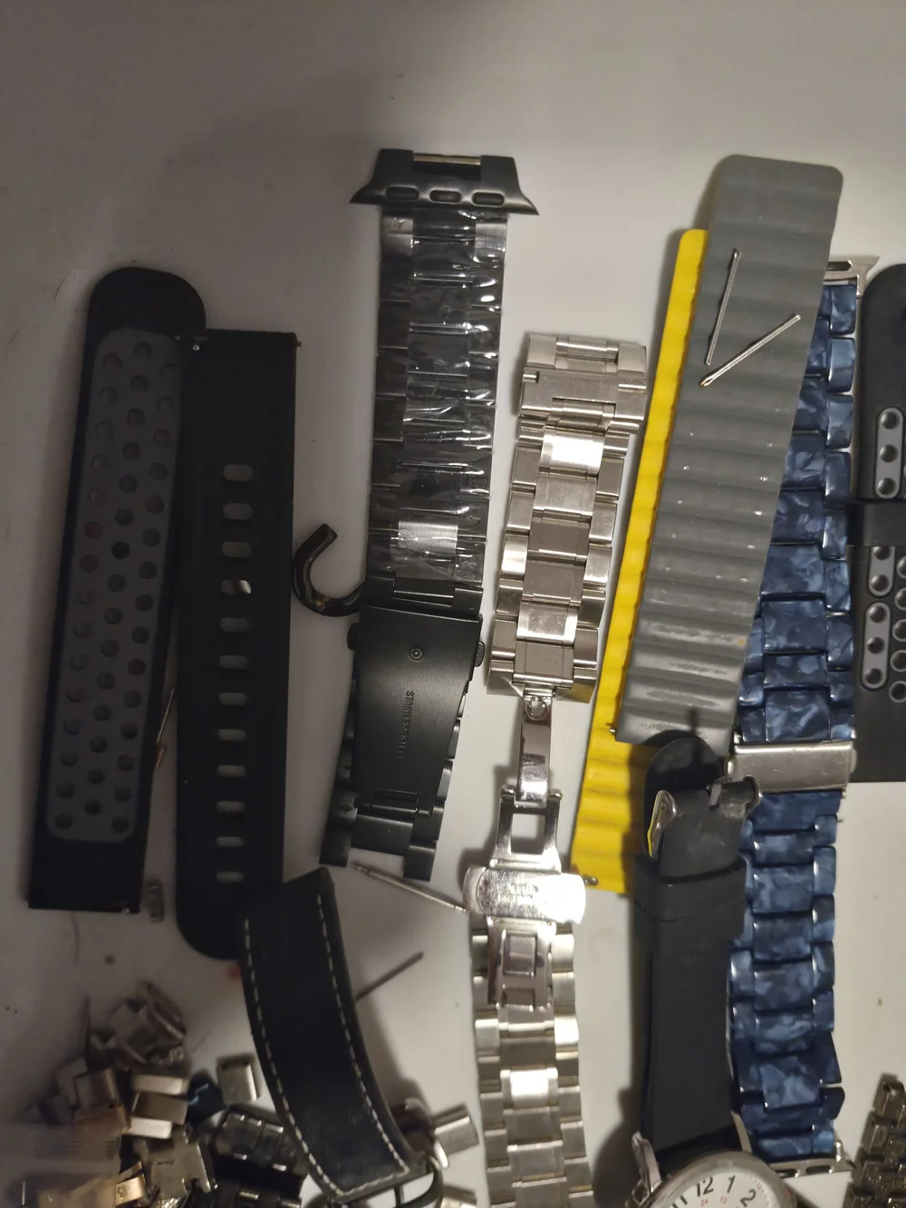Mixed Watch Straps and Replacement Bands - Black, Silver, Blue, Pink, Yellow